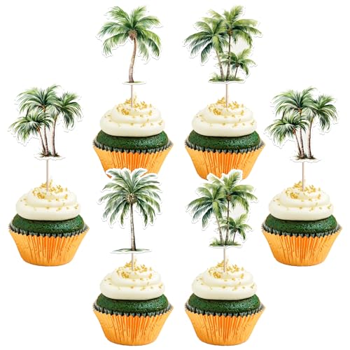 40 Stück Kokosnüsse Tortendeko Palmen Kuchen Deko Kokosnuss Cupcake Toppers für Sommer Thema Baby Dusche Braut Dusche Geburtstag Party Kuchen Dekorationen von SYKYCTCY