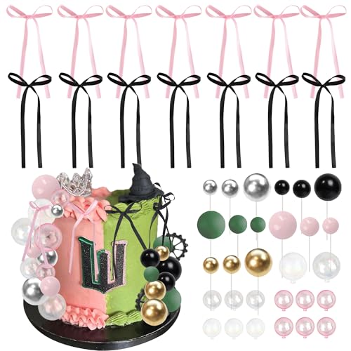41 Stück Grüne Rosa Kugeln Tortendeko Hexe Thema Kuchen Deko Band Bogen Cake Toppers für Baby Dusche Kinder Geburtstag Party Kuchen Dekorationen 41 Stück Grüne Rosa Kugeln Tortendeko Hexe Thema Kuchen Deko Band Bogen Cake Toppers für Baby Dusche Kinder Geburtstag Party Kuchen Dekorationen von SYKYCTCY