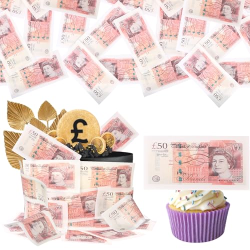 50 Stück Essbare 50 Pfund Sterling Tortendeko 50 Pound Cake Toppers Waffelpapier Gefälschtes Geld Kuchen Deko für Geld Thema Baby Dusche Männer Frauen Geburtstag Party Kuchen Dekoration 50 Stück Essbare 50 Pfund Sterling Tortendeko 50 Pound Cake Toppers Waffelpapier Gefälschtes Geld Kuchen Deko für Geld Thema Baby Dusche Männer Frauen Geburtstag Party Kuchen Dekoration von SYKYCTCY
