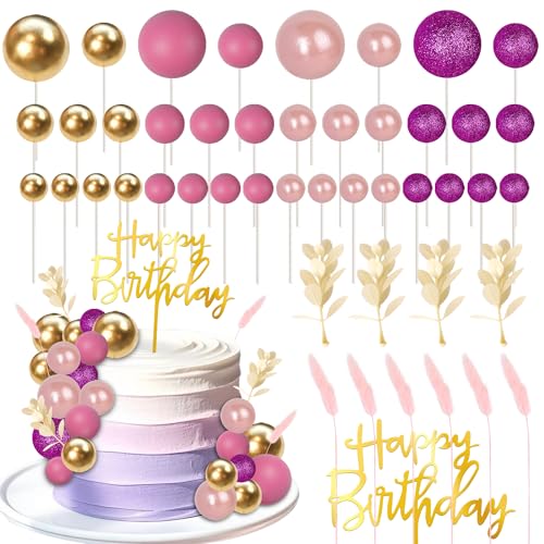 52 Stück Kugeln Tortendeko Gras Kuchen Deko Happy Birthday Cake Toppers Natürliche Boho Kugel Cupcake Toppers für Baby Dusche Geburtstag Hochzeit Party Kuchen Dekorationen Gold Rosegold Lila 52 Stück Kugeln Tortendeko Gras Kuchen Deko Happy Birthday Cake Toppers Natürliche Boho Kugel Cupcake Toppers für Baby Dusche Geburtstag Hochzeit Party Kuchen Dekorationen Gold Rosegold Lila von SYKYCTCY