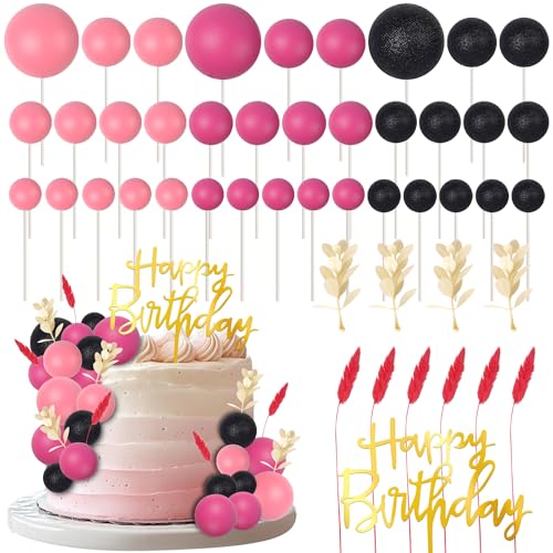 52 Stück Kugeln Tortendeko Gras Kuchen Deko Happy Birthday Cake Toppers Natürliche Boho Kugel Cupcake Toppers für Baby Dusche Geburtstag Hochzeit Party Kuchen Dekorationen Schwarz Rosa Roserot 52 Stück Kugeln Tortendeko Gras Kuchen Deko Happy Birthday Cake Toppers Natürliche Boho Kugel Cupcake Toppers für Baby Dusche Geburtstag Hochzeit Party Kuchen Dekorationen Schwarz Rosa Roserot von SYKYCTCY
