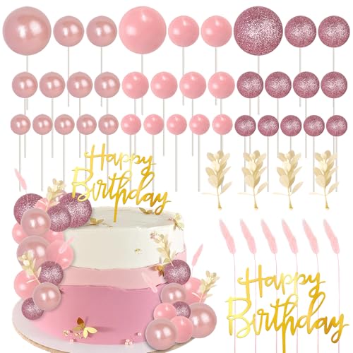 52 Stück Kugeln Tortendeko Happy Birthday Cake Toppers Natürliche Boho Kugel Kuchen Deko Gras Cupcake Toppers für Baby Dusche Geburtstag Hochzeit Jahrestag Party Kuchen Dekorationen Rosa Rosegold 52 Stück Kugeln Tortendeko Happy Birthday Cake Toppers Natürliche Boho Kugel Kuchen Deko Gras Cupcake Toppers für Baby Dusche Geburtstag Hochzeit Jahrestag Party Kuchen Dekorationen Rosa Rosegold von SYKYCTCY