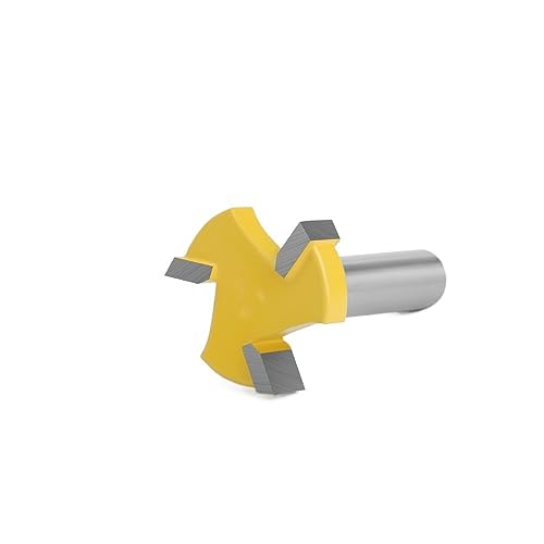 1 STÜCK 8mm Schaft 3 Zähne T-Nut Fräser Fräskante Gerade Nutfräser Griff for Holz (Color : Yellow Color) von SYLALE