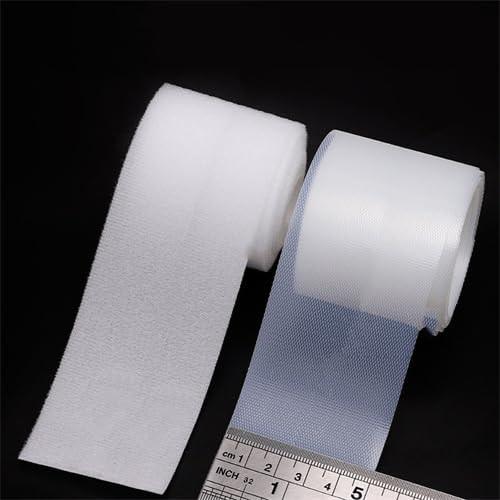 20/25/30/40/50mm Transparent Schwarz Weiß Weiche Baby Haken Schleife Verschluss Band Sicher Baby DIY Nähen Selbst Klebe Aufkleber Band 1M (Color : 50mm transparent, Size : Loop and Hook 1meter) von SYLALE