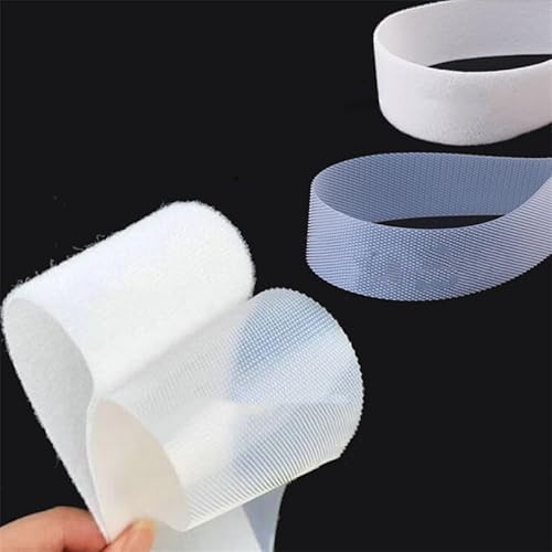 20/25/30/40/50mm Weiche Baby Haken Klettverschluss Band Sicheres Baby Transparent Schwarz Weiß Selbstklebende Aufkleber Band DIY Nähen 2M (Color : 30mm White, Size : One Side Hook 2meter) von SYLALE