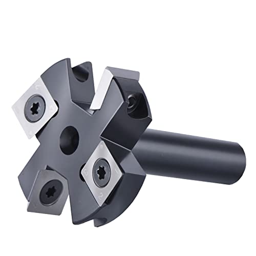 Dreanique 2-schneidiger Holzhobel-Bit 38,1 mm 45 mm Schnittdurchmesser 8 12 mm Schaft Spoilboard-Oberflächen-Fräser-Bit-Einsatz Hartmetallplatte (Color : IP2F-D38.1-H8) von SYLALE