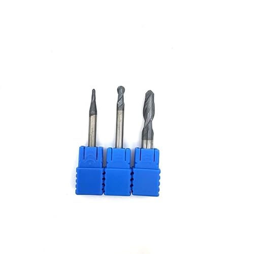 SYLALE 1-10 Stück Kugelspitzenfräser mit 2 R0.5-R2.0 CNC-Flöten für Metallgesichtsbearbeitung und beschichtete HRC50-Schlitze (10 Stück, R1X4DX50L-2T) von SYLALE