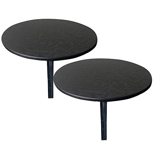 SYLC Runde Tischdecken für runde Tische, runde Tischdecke, wasserdicht, rutschfest, waschbar, Tischschutz, rund, hitzebeständig, Tischabdeckung, rund, abwischbar (schwarz und schwarz, 80 cm) von SYLC
