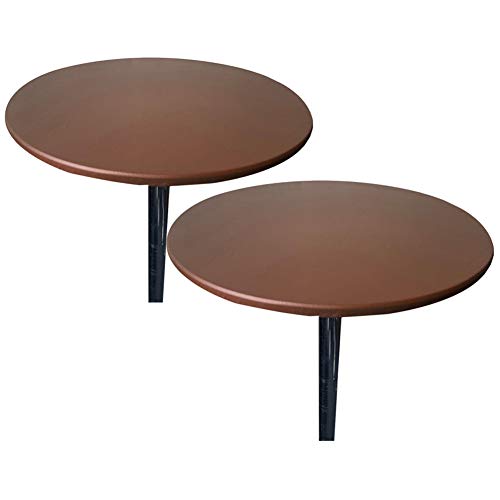 SYLC Runde Tischdecken für runde Tische, runde Tischdecke, wasserdicht, rutschfest, waschbar, Tischschutz, rund, hitzebeständig, Tischdecke rund, abwischbar (braun und braun, 60 cm) von SYLC