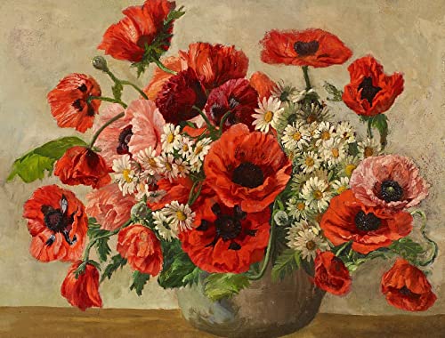 SYMON Kreuzstich-Set, Mohnblume, rot, 11 CT Leinwand, Kreuzstich, Anfänger, Kreuzstich, bedruckt, 40 x 50 cm SYMON Kreuzstich-Set, Mohnblume, rot, 11 CT Leinwand, Kreuzstich, Anfänger, Kreuzstich, bedruckt, 40 x 50 cm von SYMON