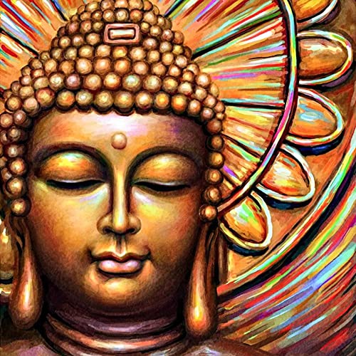 SYMON Kreuzstich-Set, religiöser Buddha, 11 ct Leinwand, Kreuzstich, Anfänger, Kreuzstich, bedruckt, 40 x 40 cm SYMON Kreuzstich-Set, religiöser Buddha, 11 ct Leinwand, Kreuzstich, Anfänger, Kreuzstich, bedruckt, 40 x 40 cm von SYMON