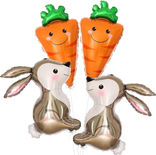 Ostern Luftballons, 4 Stück Osterhasen Ballons Karotte Folienballon Oster Ballon Dekoration für Ostern Thema Party, Kindergeburtstage, Babypartys Deko Ostern Luftballons, 4 Stück Osterhasen Ballons Karotte Folienballon Oster Ballon Dekoration für Ostern Thema Party, Kindergeburtstage, Babypartys Deko von SYNYEY