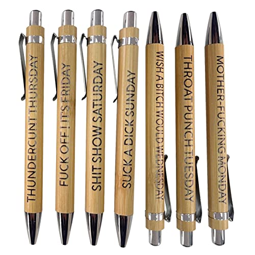 SYNYEY Kugelschreiber mit Sprüchen, lustige Arbeitsstifte, Sieben Tage der Woche Stift beschreibt Mentalität, lebendige negative passive Stifte Geschenk für Kollegen von SYNYEY