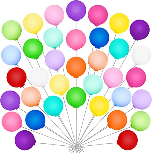 36Pcs Tortendeko Balloon, Colorful Balloon Cake Toppers, 18Colors Mini Cupcake Decorations for Baby Showers, Birthday Parties and Weddings von SYOZPXY