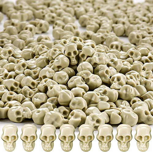 SYOZPXY 115Pcs Mini Plastikschädel Köpfe, Miniatur Schädel für Halloween Vase Füller, Halloween Skelett Figuren für Halloween Streiche Halloween Bar Home Tischdekoration von SYOZPXY