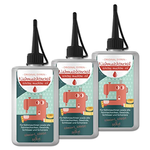 Original Syprin Nähmaschinenöl Feinmechaniköl Universalöl Schmieröl | Harz- & Säurefrei | Ideal für feinmechanische Komponenten: Nähmaschine, Türen 3x100 ml Original Syprin Nähmaschinenöl Feinmechaniköl Universalöl Schmieröl | Harz- & Säurefrei | Ideal für feinmechanische Komponenten: Nähmaschine, Türen 3x100 ml von SYPRIN