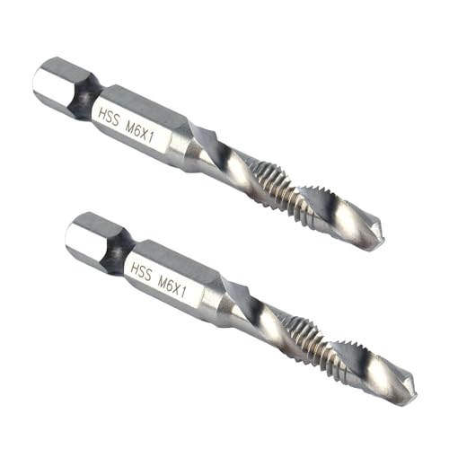 2 Stück Gewindeschneider M6,Gewindebohrer M6,M6 gewindeschneider,Verbundbohrer Gewindeschneider M6,Geeignet zum Bohren, Gewindeschneiden, Schneiden auf weichem Metall Aluminiumplatte 2 Stück Gewindeschneider M6,Gewindebohrer M6,M6 gewindeschneider,Verbundbohrer Gewindeschneider M6,Geeignet zum Bohren, Gewindeschneiden, Schneiden auf weichem Metall Aluminiumplatte von SYQZMYA