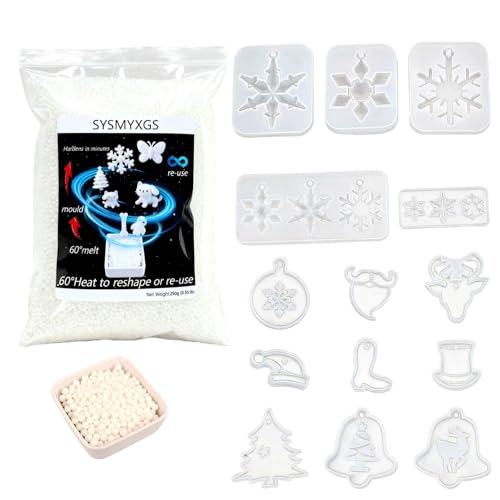 Formbare Plastikgranulate 250g Wiederverwendbar Thermoplast mit Silikonform für DIY weihnachten deko, Vorübergehend Reparieren, Bildhauerei, Halloween Vampirzähne Reißzähne (250g) von SYSMYXGS