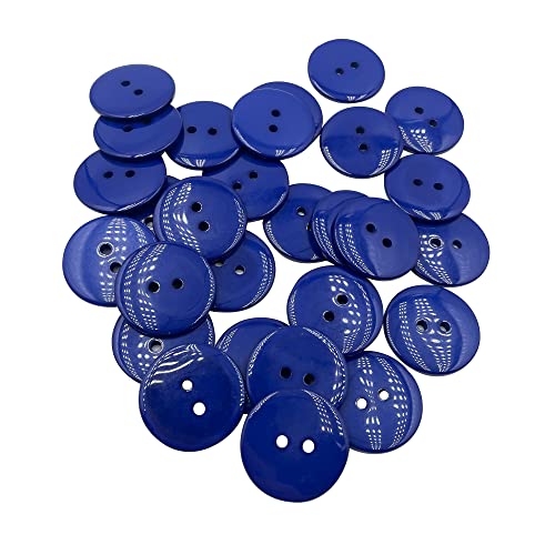 AE1072 Knöpfe aus Kunstharz, 2,5 cm, Blau, 25 mm, zum Nähen, flache Rückseite, Kunstharz, für Kleidung, Basteln, Dekoration, 100 Stück von SYSOLYWIN