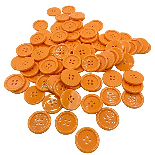 AE667 Knöpfe aus Kunstharz, 2,5 cm, Orange, 25 mm, zum Nähen, flache Rückseite, Kunstharz, für Kleidung, Basteln, Dekoration, 100 Stück von SYSOLYWIN