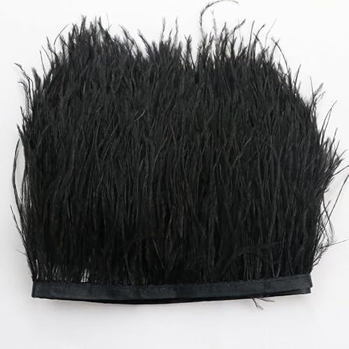 10-15cm Breit Straußenfeder-Borte,1m Federn Fringe Trim Natürlichen Feder Fransen Straußenfedern Quaste Fransenborte Fransenband für DIY Mode Kleid Nähen Handwerk Weihnachten Kostüme Dekoration von SYSUII