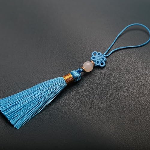 10 Stücke Mini Quasten,Handgemachte Seidige Quaste Schlüsselanhänger mit Perlen Lesezeichen Quaste Anhänger Kleinen Chinesischen Knoten für DIY Schmuck Ohrring Basteln Schlüsselanhänger -Himmelblau 10 Stücke Mini Quasten,Handgemachte Seidige Quaste Schlüsselanhänger mit Perlen Lesezeichen Quaste Anhänger Kleinen Chinesischen Knoten für DIY Schmuck Ohrring Basteln Schlüsselanhänger -Himmelblau von SYSUII
