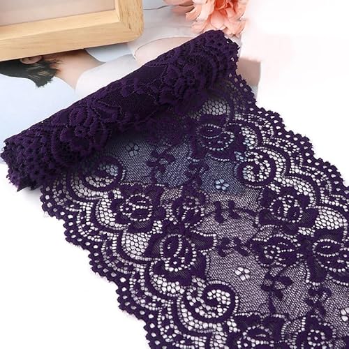 10 Yard Spitzenband,15cm Breite Spitze mit Blumenmuster Vintage Spitze Band DIY Spitzenbordüre Zierband für Handwerk Dessous Hochzeitskleid Geschenkverpackung Dekorieren Hochzeit Tischdeko -lila 10 Yard Spitzenband,15cm Breite Spitze mit Blumenmuster Vintage Spitze Band DIY Spitzenbordüre Zierband für Handwerk Dessous Hochzeitskleid Geschenkverpackung Dekorieren Hochzeit Tischdeko -lila von SYSUII