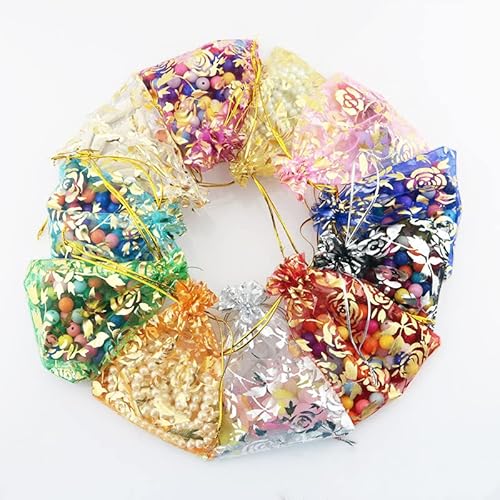 100 Stück Organzasäckchen,9x12cm Geschenkbeutel Organzabeutel Bonbonsbeutel Schmuckbeutel mit Rose Blume Geschenkverpackung Organza für Hochzeit Baby Shower Weihnachten Geburtstagsfeier -Bunt 100 Stück Organzasäckchen,9x12cm Geschenkbeutel Organzabeutel Bonbonsbeutel Schmuckbeutel mit Rose Blume Geschenkverpackung Organza für Hochzeit Baby Shower Weihnachten Geburtstagsfeier -Bunt von SYSUII