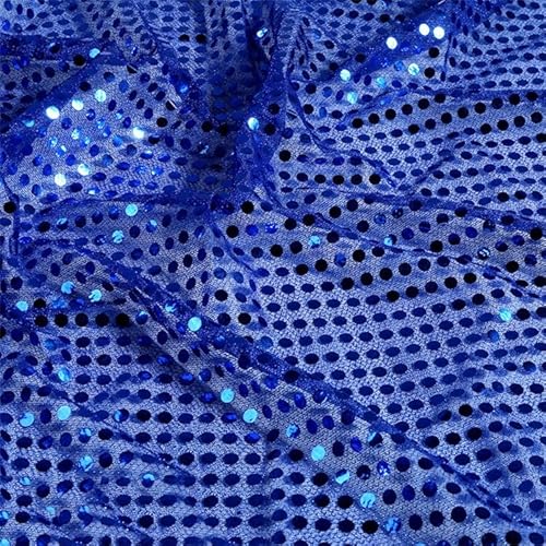 100cm * 1 Yard Tüllstoff Paillettenstoff Glitzer Garn Tüll Deko Stoffe Kostümstoff zum Nähen Glitzer Deko Stoffe für DIY Tutu Rock Hochzeit Kleid Dekoration Fotografie Hintergrund-Dunkelblau von SYSUII