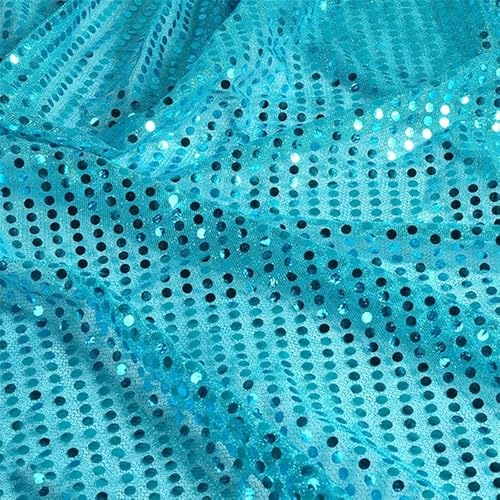 100cm * 1 Yard Tüllstoff Paillettenstoff Glitzer Garn Tüll Deko Stoffe Kostümstoff zum Nähen Glitzer Deko Stoffe für DIY Tutu Rock Hochzeit Kleid Dekoration Fotografie Hintergrund-Himmelblau von SYSUII