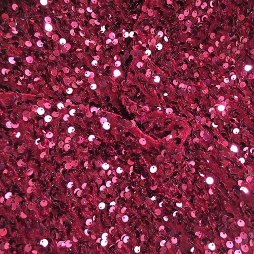 125cm * 2m Tüllstoff Paillettenstoff Glitzer Garn Tüll Deko Stoffe Kostümstoff zum Nähen glitzernder Stoff Tüll Pailletten-Stoff für DIY handgemachte Kleidung Hochzeit Kleid Dekoration-Weinrot 125cm * 2m Tüllstoff Paillettenstoff Glitzer Garn Tüll Deko Stoffe Kostümstoff zum Nähen glitzernder Stoff Tüll Pailletten-Stoff für DIY handgemachte Kleidung Hochzeit Kleid Dekoration-Weinrot von SYSUII