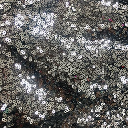 135cm * 2m Paillettenstoff Sparkly Stoff glitzernder Stoff Dekostoff Kostümstoff zum Nähen Stoff Tüll Pailletten-Stoff für Hochzeit Kleid Dekoration DIY Tisch Tutu Rock Party Deko - Schwarz Silber 135cm * 2m Paillettenstoff Sparkly Stoff glitzernder Stoff Dekostoff Kostümstoff zum Nähen Stoff Tüll Pailletten-Stoff für Hochzeit Kleid Dekoration DIY Tisch Tutu Rock Party Deko - Schwarz Silber von SYSUII