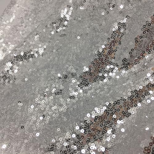 135cm * 2m Paillettenstoff Sparkly Stoff glitzernder Stoff Dekostoff Kostümstoff zum Nähen Stoff Tüll Pailletten-Stoff für Hochzeit Kleid Dekoration DIY Tisch Tutu Rock Party Deko - Silber 135cm * 2m Paillettenstoff Sparkly Stoff glitzernder Stoff Dekostoff Kostümstoff zum Nähen Stoff Tüll Pailletten-Stoff für Hochzeit Kleid Dekoration DIY Tisch Tutu Rock Party Deko - Silber von SYSUII