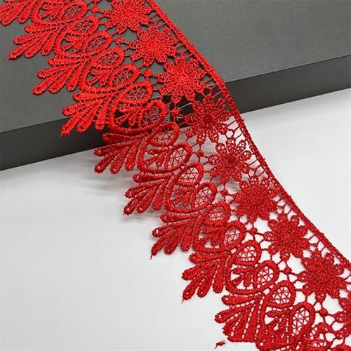 15 Yard Spitzenband, 8cm Breite Spitze mit Blumenmuster Spitze Band DIY Spitzenbordüre Zierband für Handwerk Dessous Hochzeitskleid Geschenkverpackung Dekorieren, Nahen Weihnachten -Rot 15 Yard Spitzenband, 8cm Breite Spitze mit Blumenmuster Spitze Band DIY Spitzenbordüre Zierband für Handwerk Dessous Hochzeitskleid Geschenkverpackung Dekorieren, Nahen Weihnachten -Rot von SYSUII