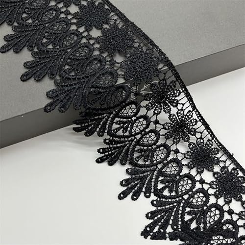 15 Yard Spitzenband, 8cm Breite Spitze mit Blumenmuster Spitze Band DIY Spitzenbordüre Zierband für Handwerk Dessous Hochzeitskleid Geschenkverpackung Dekorieren, Nahen Weihnachten -Schwarz 15 Yard Spitzenband, 8cm Breite Spitze mit Blumenmuster Spitze Band DIY Spitzenbordüre Zierband für Handwerk Dessous Hochzeitskleid Geschenkverpackung Dekorieren, Nahen Weihnachten -Schwarz von SYSUII