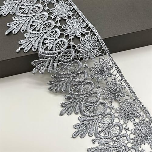 15 Yard Spitzenband, 8cm Breite Spitze mit Blumenmuster Spitze Band DIY Spitzenbordüre Zierband für Handwerk Dessous Hochzeitskleid Geschenkverpackung Dekorieren, Nahen Weihnachten -grau 15 Yard Spitzenband, 8cm Breite Spitze mit Blumenmuster Spitze Band DIY Spitzenbordüre Zierband für Handwerk Dessous Hochzeitskleid Geschenkverpackung Dekorieren, Nahen Weihnachten -grau von SYSUII