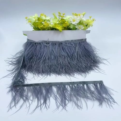 1M straußenfedern Trim fransen mit Satinband, 8-10CM Breit DIY Straußfeder Satinband Federn Fringe Trim DIY Tuch Kleid nähen Handwerk Weihnachten kostüme Dekoration Kleidern Basteln -Dunkelgrau 1M straußenfedern Trim fransen mit Satinband, 8-10CM Breit DIY Straußfeder Satinband Federn Fringe Trim DIY Tuch Kleid nähen Handwerk Weihnachten kostüme Dekoration Kleidern Basteln -Dunkelgrau von SYSUII