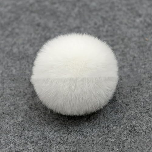 20 Stück Fellbommel Pompon Kunstfell Pompon 3cm Künstliche Flaumige Fellbommel für StrickMützen Beanies Taschenanhänger Schlüsselanhänger Anhängern Basteln DIY Kunstpelz Pom Poms Ball-Weiße von SYSUII