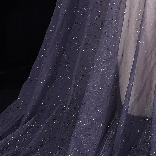 200cm*160cm Organza Stoffe zum Nähen Meterware,Dekostoff Kostümstoff zum Nähen Leichter Glanz Glitzer Organza Tüllstoff Für Kleidung Dekoration Gardine Vorhänge Tischdecken Deko Schals -dunkelgrau von SYSUII