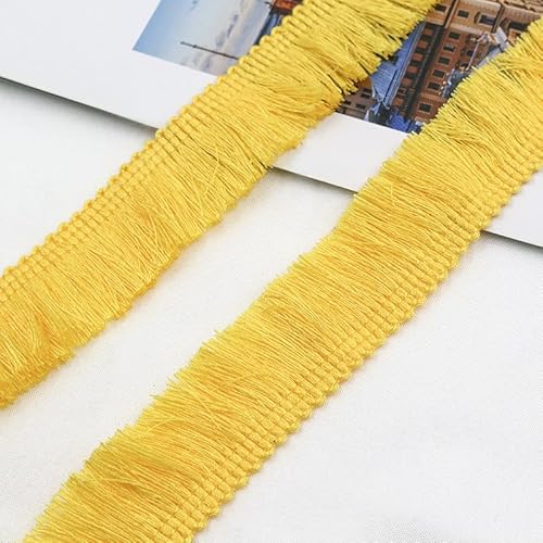 25 Meter Länge 2.5cm Breite Quaste Schnittfranse Fransen Geschnitten Fransenborte Quaste Fransen-Borten Bänder Fransenband zum Nähen,DIY Basteln,Kleidung Dessous Kostüme Vorhänge Dekoration,Gelb 25 Meter Länge 2.5cm Breite Quaste Schnittfranse Fransen Geschnitten Fransenborte Quaste Fransen-Borten Bänder Fransenband zum Nähen,DIY Basteln,Kleidung Dessous Kostüme Vorhänge Dekoration,Gelb von SYSUII