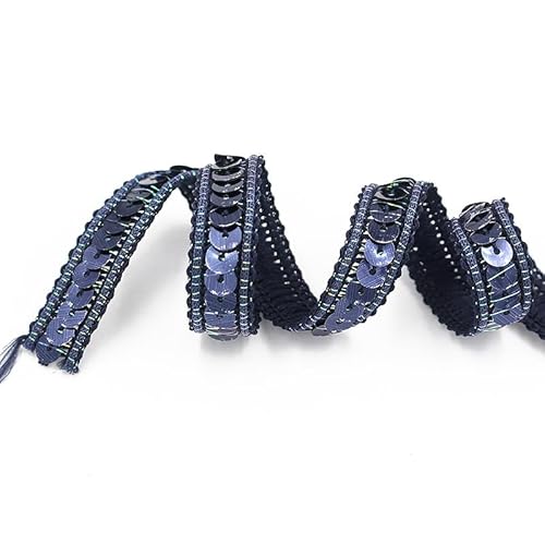 25M * 12mm Paillettenbesatz Applikation Paillettenband Stretch Paillettenbesatz Flache Glitter Stretch Bling Paillette Stoff Paillettenband für DIY Handwerk, Tanzbekleidung Dekorationen -Navy blau 25M * 12mm Paillettenbesatz Applikation Paillettenband Stretch Paillettenbesatz Flache Glitter Stretch Bling Paillette Stoff Paillettenband für DIY Handwerk, Tanzbekleidung Dekorationen -Navy blau von SYSUII