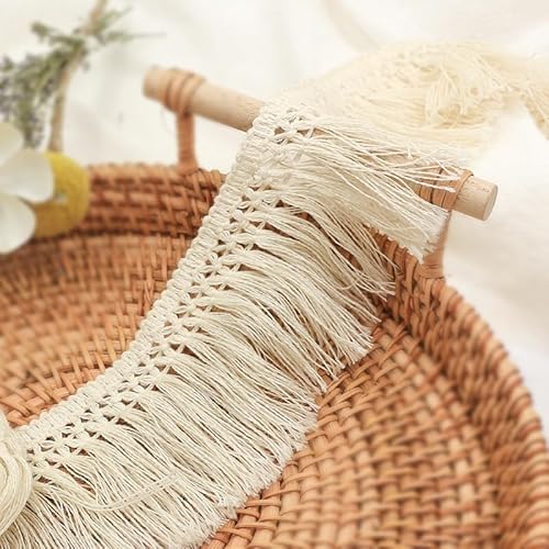 25m Lang 6cm Breit Baumwolle Quaste Fransen Quasten DIY Zubehör Vintage Häkelband Fransenborte Trimmen Nähzubehör für DIY Kostüme Bekleidung Vorhang Kleidung Tischdecke Deko Nähen Handwerk-Beige 25m Lang 6cm Breit Baumwolle Quaste Fransen Quasten DIY Zubehör Vintage Häkelband Fransenborte Trimmen Nähzubehör für DIY Kostüme Bekleidung Vorhang Kleidung Tischdecke Deko Nähen Handwerk-Beige von SYSUII