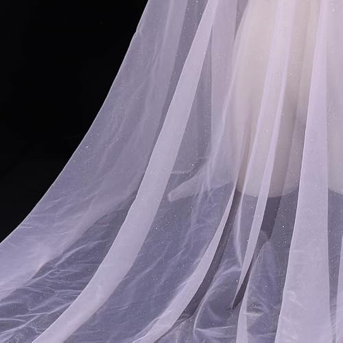 300cm*160cm Organza Stoffe zum Nähen Meterware,Dekostoff Kostümstoff zum Nähen Leichter Glanz Glitzer Organza Tüllstoff Für Kleidung Dekoration Gardine Vorhänge Tischdecken Deko Schals -Rosa von SYSUII