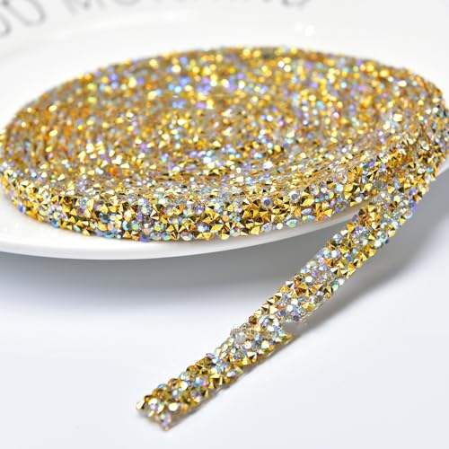 5 Yard * 1.5cm Kristall Strass Band Diamant Strass Band Bling Bänder Rolle Bling Strassband Harz Strass Aufkleber für Hochzeit Dekoration DIY Kunsthandwerk Auto Telefon Dekoration -Bunt Gold 5 Yard * 1.5cm Kristall Strass Band Diamant Strass Band Bling Bänder Rolle Bling Strassband Harz Strass Aufkleber für Hochzeit Dekoration DIY Kunsthandwerk Auto Telefon Dekoration -Bunt Gold von SYSUII