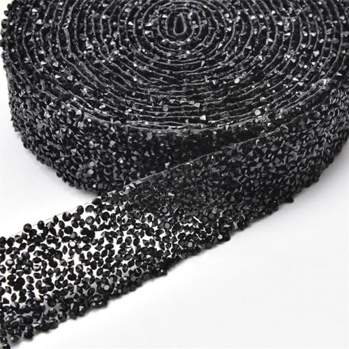 5 Yard * 1cm Kristall Strass Band Diamant Strass Band Bling Bänder Rolle Bling Strassband Harz Strass Aufkleber für Hochzeit Dekoration DIY Kunsthandwerk Auto Telefon Dekoration -Schwarz 5 Yard * 1cm Kristall Strass Band Diamant Strass Band Bling Bänder Rolle Bling Strassband Harz Strass Aufkleber für Hochzeit Dekoration DIY Kunsthandwerk Auto Telefon Dekoration -Schwarz von SYSUII