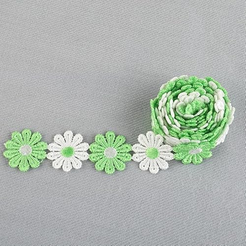 5 Yard 25mm Blumen Spitzenborte Stickerei Dekoband Zierband Borten Bänder Blumenband Geschenkband Dekoband Gänseblümchen Dekoband für DIY Nähen Deko Basteln Hochzeit Party Home Deko-Weiß + Hellgrün 5 Yard 25mm Blumen Spitzenborte Stickerei Dekoband Zierband Borten Bänder Blumenband Geschenkband Dekoband Gänseblümchen Dekoband für DIY Nähen Deko Basteln Hochzeit Party Home Deko-Weiß + Hellgrün von SYSUII