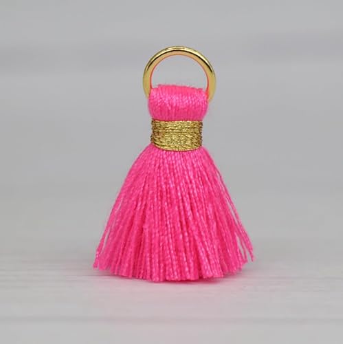 SYSUII 50 Stück Handgemachte Baumwolle Quasten Anhänger, 2.5cm Mini Quasten Anhänger Troddel Quasten für DIY Schmuck Ohrring Basteln Armbänder Schlüsselanhänger Handgemacht Bastelzubehör-Magenta SYSUII 50 Stück Handgemachte Baumwolle Quasten Anhänger, 2.5cm Mini Quasten Anhänger Troddel Quasten für DIY Schmuck Ohrring Basteln Armbänder Schlüsselanhänger Handgemacht Bastelzubehör-Magenta von SYSUII