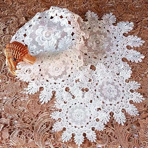 6 Stück weiße Spitze Runde Tischset-handgefertigt gehäkelte Untersetzer Tischläufer Handarbeit Geklöppelt Spitzendeckchen Häkeldeckchen Tischdecke für Tassen,Vasen,Küche,Esszimmer-30cm #10 6 Stück weiße Spitze Runde Tischset-handgefertigt gehäkelte Untersetzer Tischläufer Handarbeit Geklöppelt Spitzendeckchen Häkeldeckchen Tischdecke für Tassen,Vasen,Küche,Esszimmer-30cm #10 von SYSUII