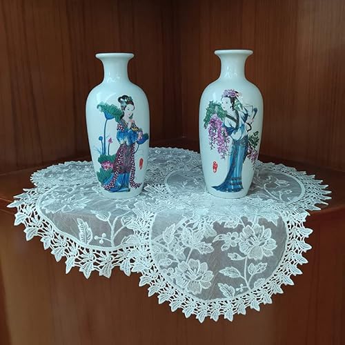 6 Stück weiße Spitze Runde Tischset-handgefertigt gehäkelte Untersetzer Tischläufer Handarbeit Geklöppelt Spitzendeckchen Häkeldeckchen Tischdecke für Tassen,Vasen,Küche,Esszimmer-30cm #12 6 Stück weiße Spitze Runde Tischset-handgefertigt gehäkelte Untersetzer Tischläufer Handarbeit Geklöppelt Spitzendeckchen Häkeldeckchen Tischdecke für Tassen,Vasen,Küche,Esszimmer-30cm #12 von SYSUII