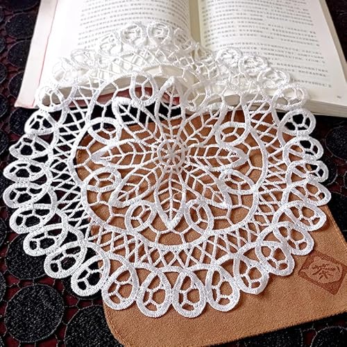 6 Stück weiße Spitze Runde Tischset-handgefertigt gehäkelte Untersetzer Tischläufer Handarbeit Geklöppelt Spitzendeckchen Häkeldeckchen Tischdecke für Tassen,Vasen,Küche,Esszimmer-30cm #13 6 Stück weiße Spitze Runde Tischset-handgefertigt gehäkelte Untersetzer Tischläufer Handarbeit Geklöppelt Spitzendeckchen Häkeldeckchen Tischdecke für Tassen,Vasen,Küche,Esszimmer-30cm #13 von SYSUII